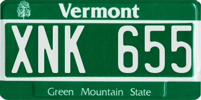 VT license plate XNK655