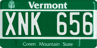 VT license plate XNK656