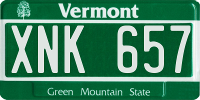 VT license plate XNK657