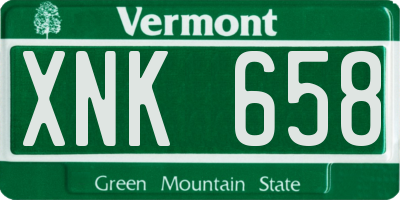 VT license plate XNK658
