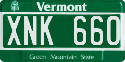 VT license plate XNK660