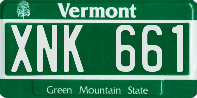 VT license plate XNK661