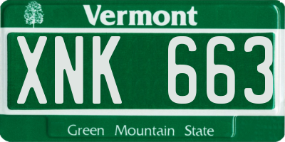 VT license plate XNK663
