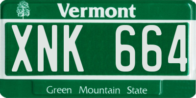 VT license plate XNK664