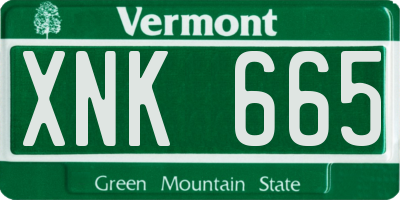 VT license plate XNK665