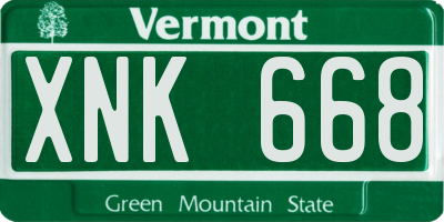 VT license plate XNK668