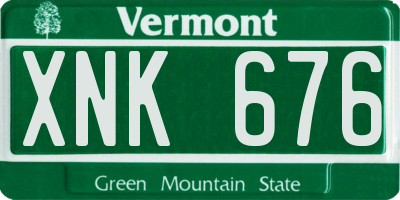 VT license plate XNK676