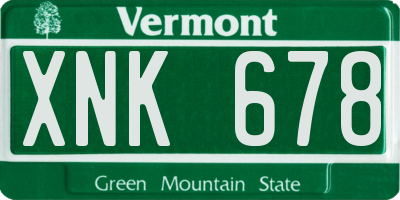 VT license plate XNK678
