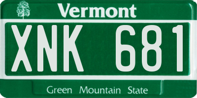 VT license plate XNK681