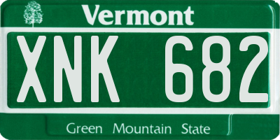 VT license plate XNK682