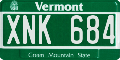 VT license plate XNK684
