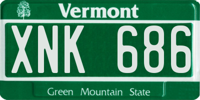 VT license plate XNK686