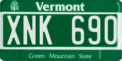 VT license plate XNK690