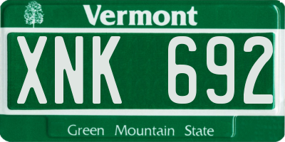 VT license plate XNK692