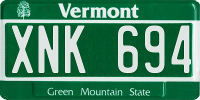 VT license plate XNK694