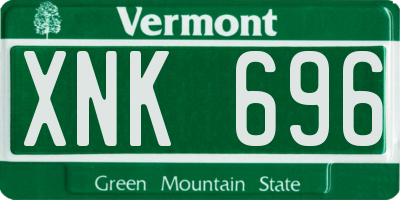 VT license plate XNK696