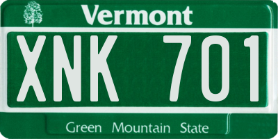 VT license plate XNK701
