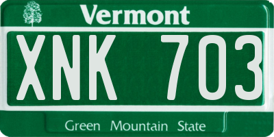 VT license plate XNK703