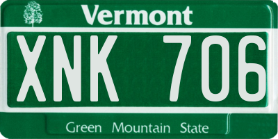 VT license plate XNK706