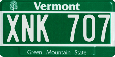 VT license plate XNK707