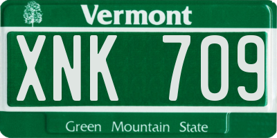 VT license plate XNK709