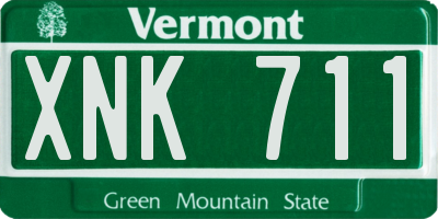 VT license plate XNK711