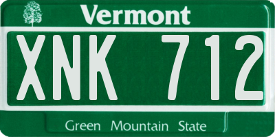 VT license plate XNK712