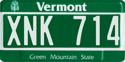 VT license plate XNK714