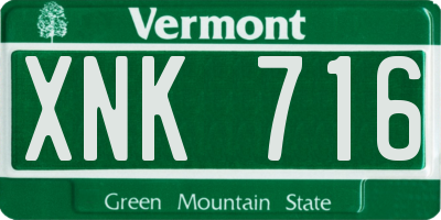 VT license plate XNK716