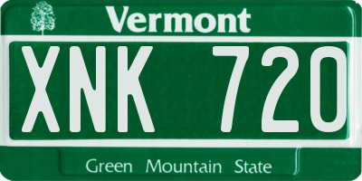 VT license plate XNK720
