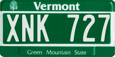 VT license plate XNK727