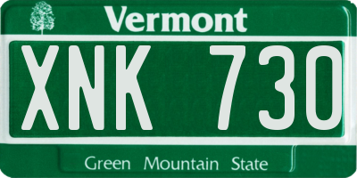 VT license plate XNK730