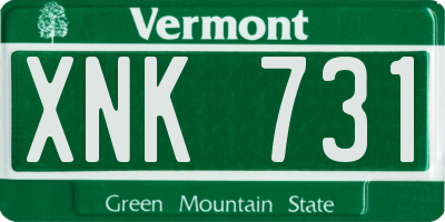 VT license plate XNK731