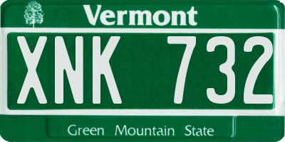 VT license plate XNK732