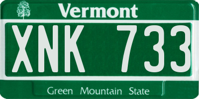 VT license plate XNK733