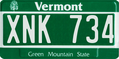 VT license plate XNK734