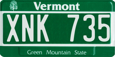 VT license plate XNK735