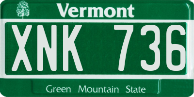 VT license plate XNK736