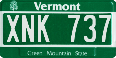 VT license plate XNK737