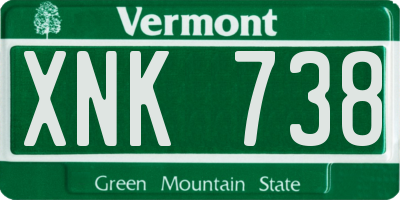 VT license plate XNK738