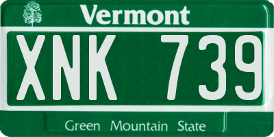 VT license plate XNK739