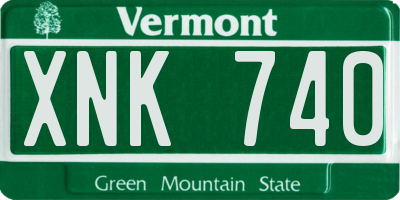 VT license plate XNK740