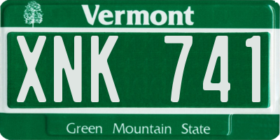VT license plate XNK741