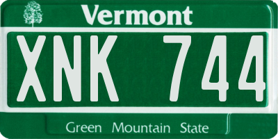 VT license plate XNK744