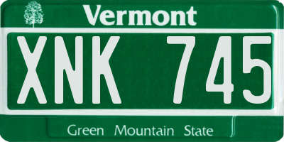 VT license plate XNK745