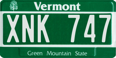 VT license plate XNK747
