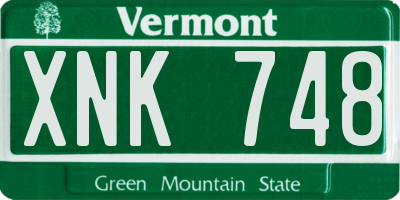 VT license plate XNK748