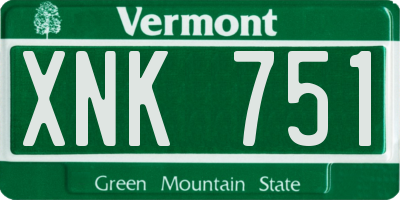 VT license plate XNK751