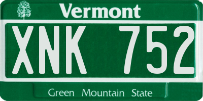 VT license plate XNK752