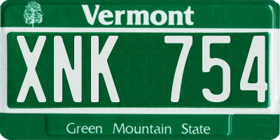 VT license plate XNK754